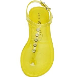 NWOT Katy Perry Sandals Yellow Smiley Faces Jelly
